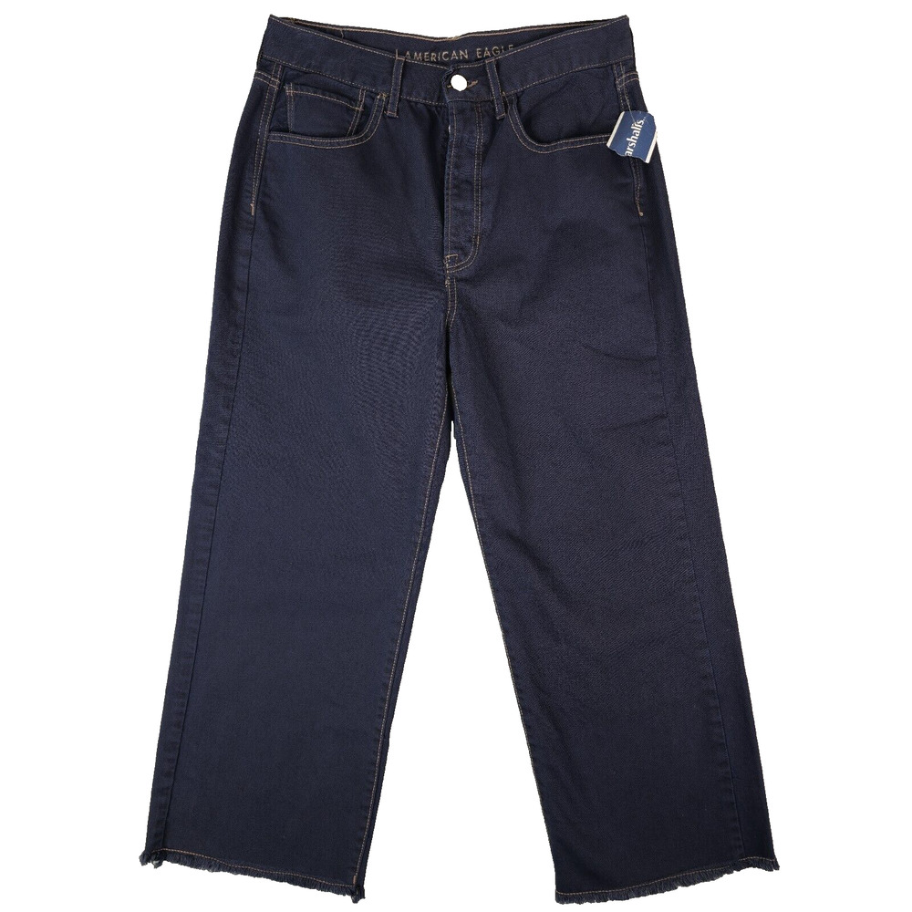 American‎ Eagle Wide Leg Crop Capris Size 28 High Rise Button Fly